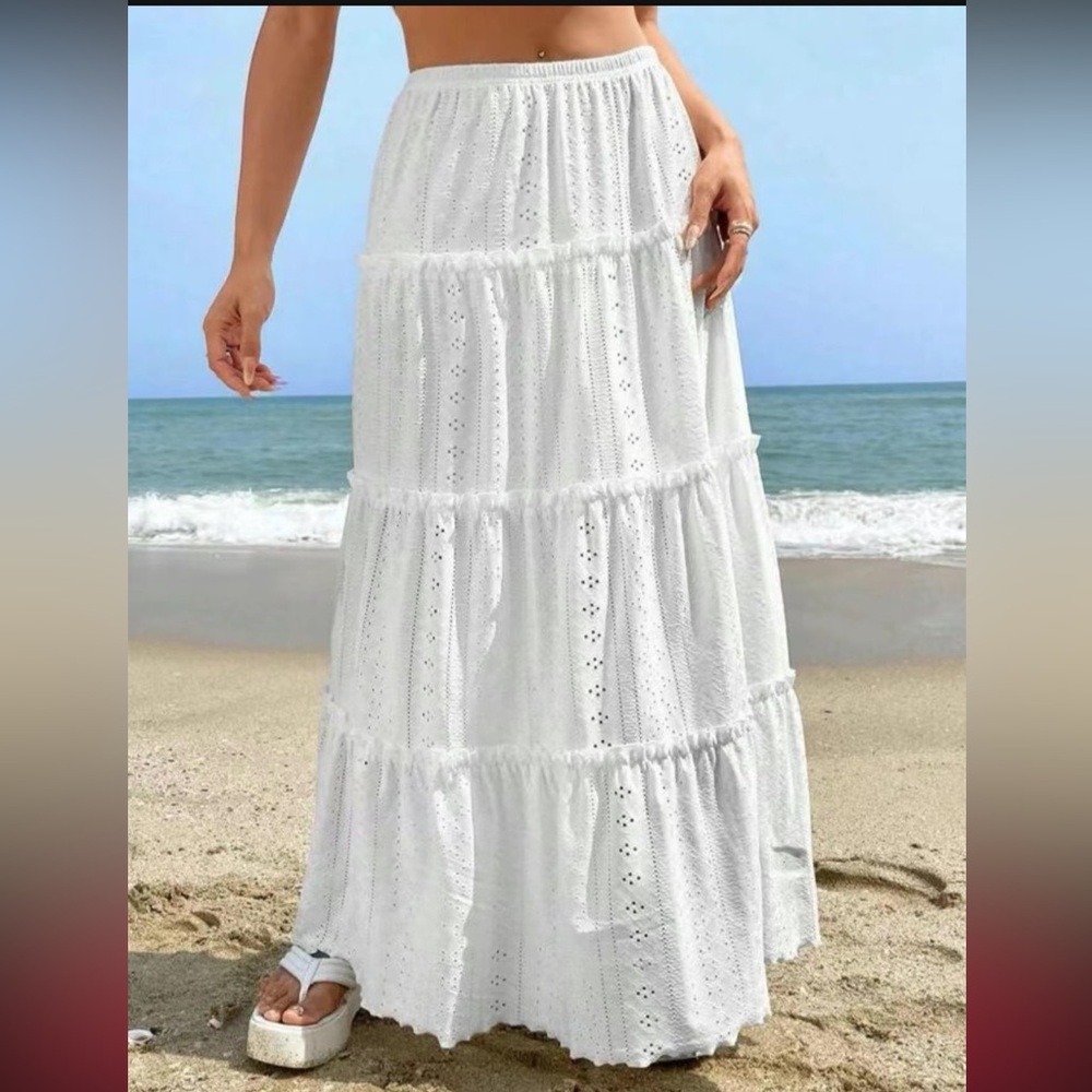 (New) white eyelet maxi skirt